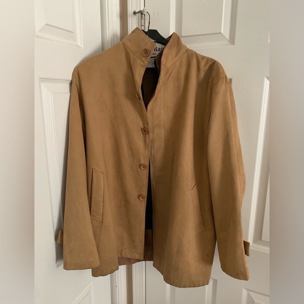 Vintage Giorgio Armani Suede Leather Jacket - removable wool lining - a GEM!